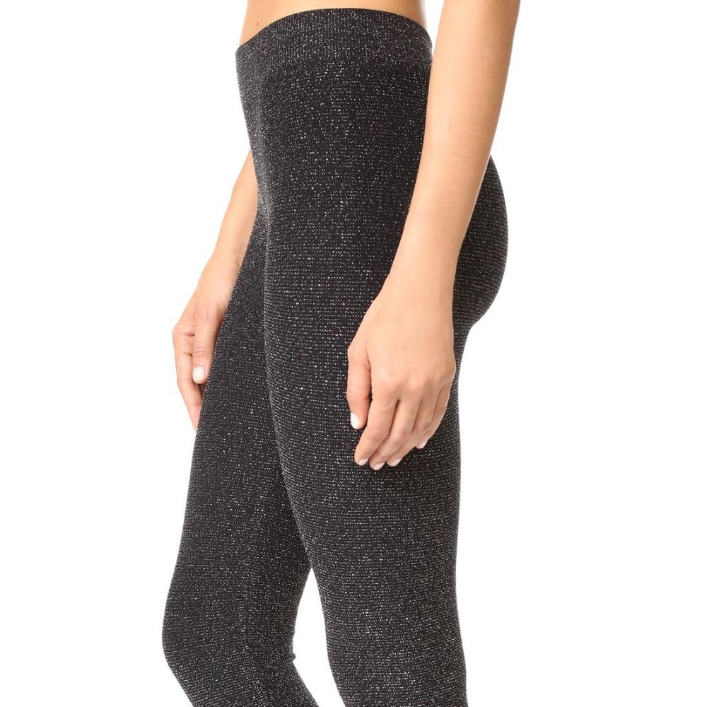 Black Sparkle Stirrup Leggings - Picture 3 of 7